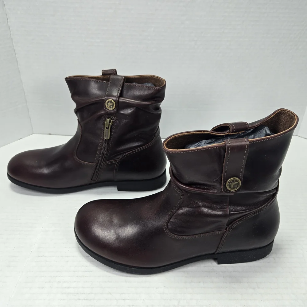 Birkenstock Sarnia Espresso Leather Chelsea Ankle Boots Size EU 36 narrow US 5